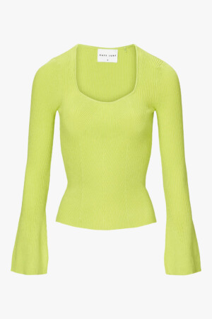 THE KNITTED HEARTSHAPE TOP LIME GREEN